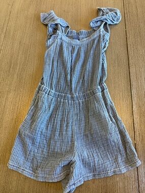 GAP Light Blue Gauze Ruffle Strap Romper